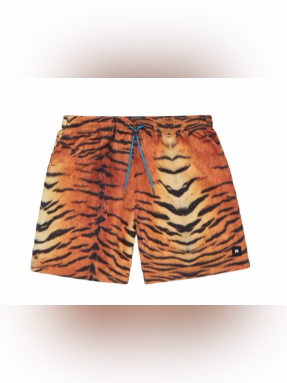10Deep Tiger Print Swim Shorts with Blue Drawstring Small